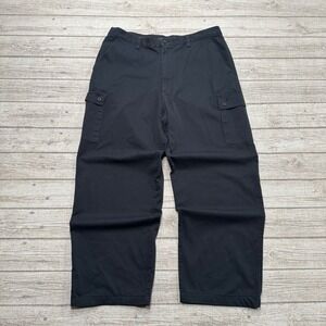 West Coast Cargo Pants Men's 38 Black Cotton Straight Leg Relaxed Fit Utility